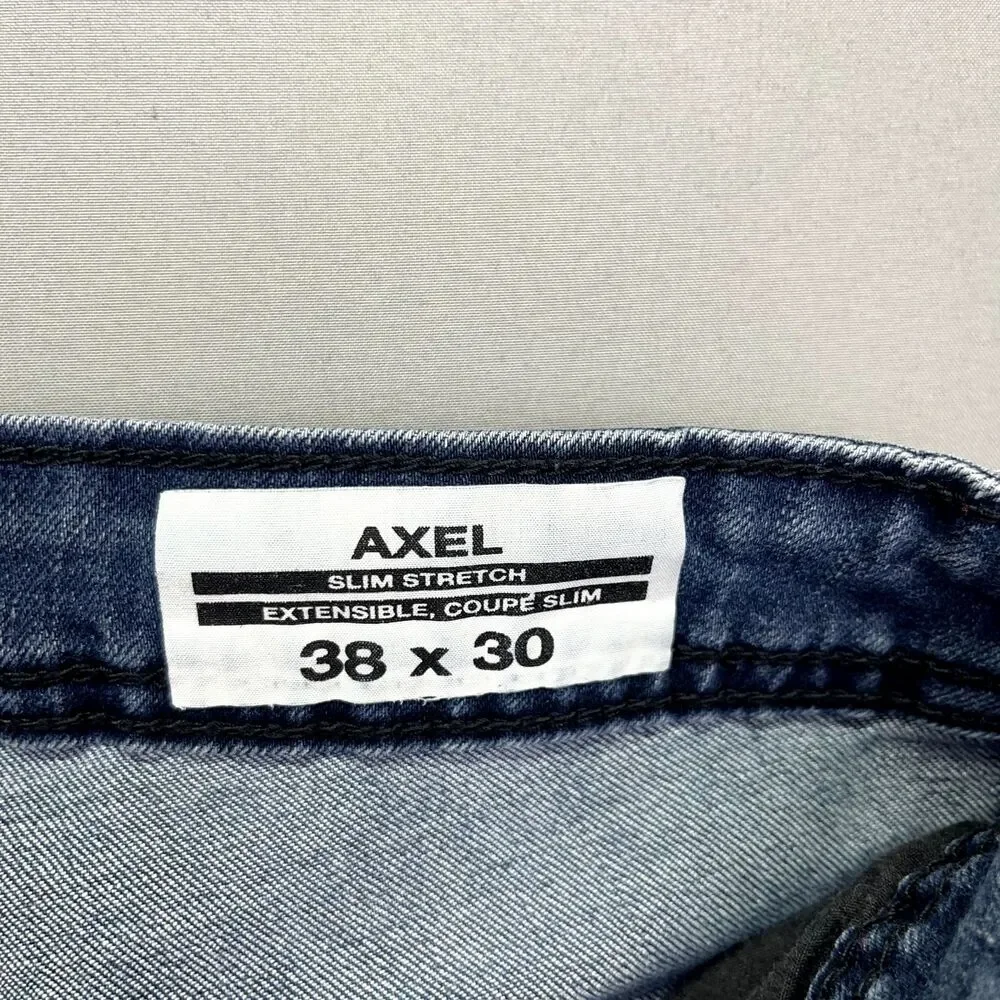 Axel‎ Jeans Men's Blue Medium Wash Tag Size 38x30 Slim Stretch Western